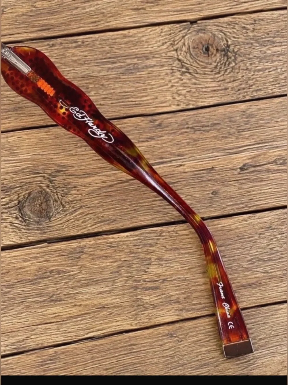 Ed Hardy Tortoiseshell Glasses with Embroidered Black Skull Case